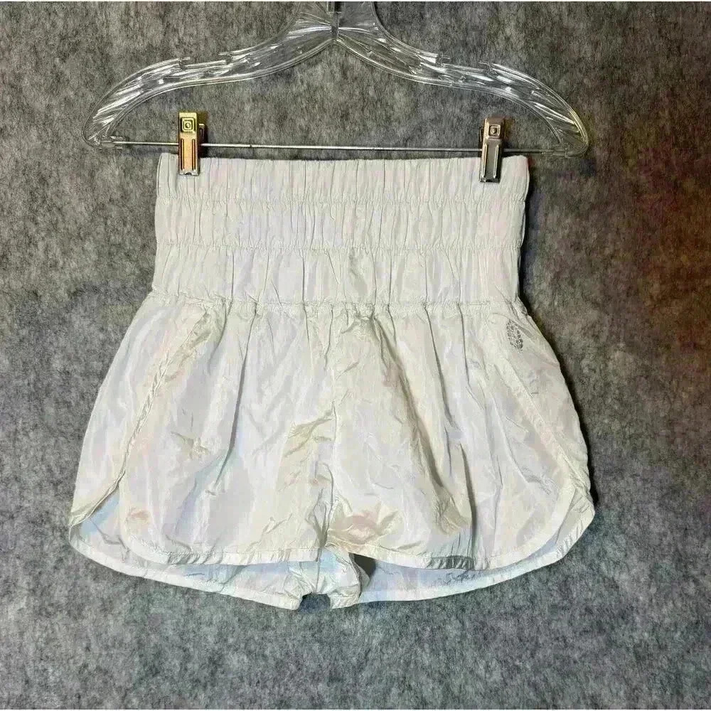 Free People Movement High Waisted Lined Shorts White - Small